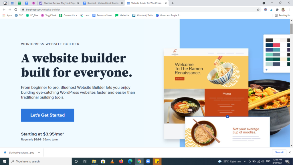 Bluehost website builder