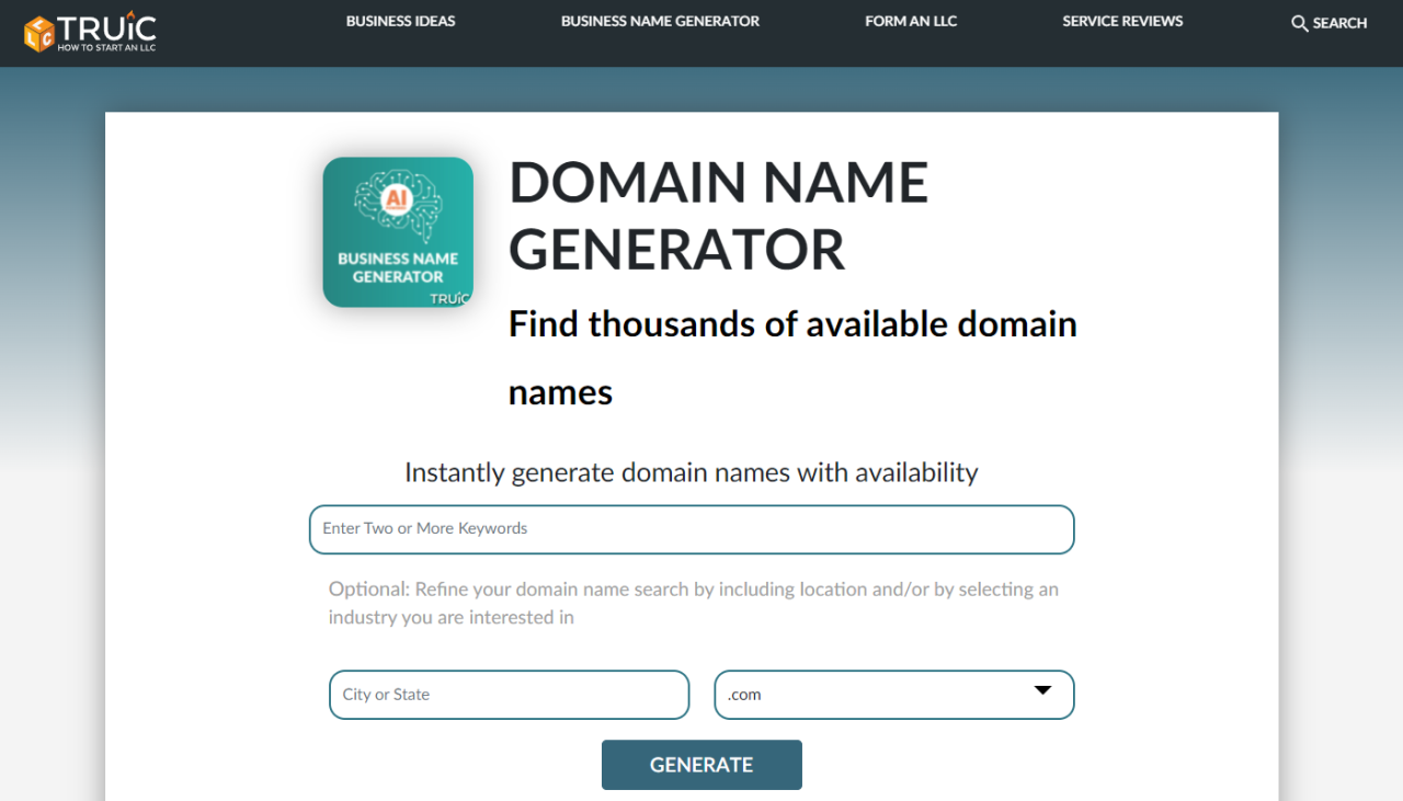 Free domain creator