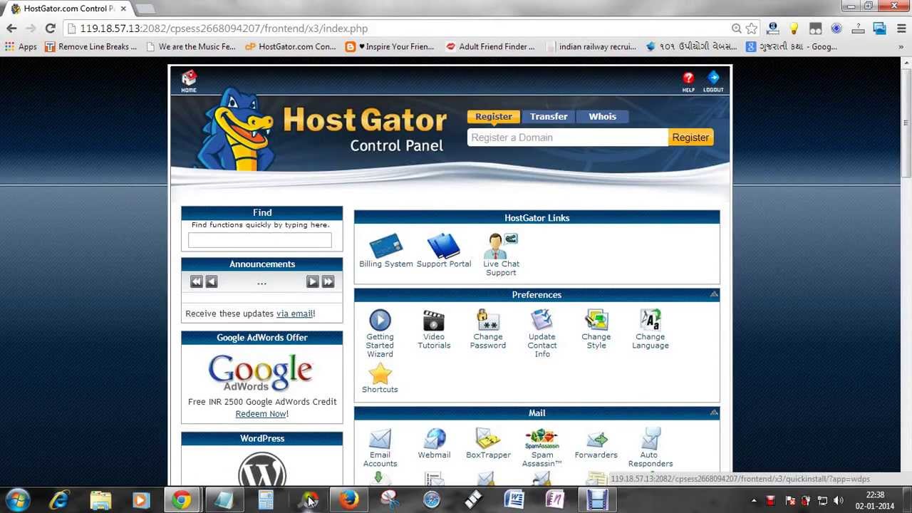 Cpanel hostgator email